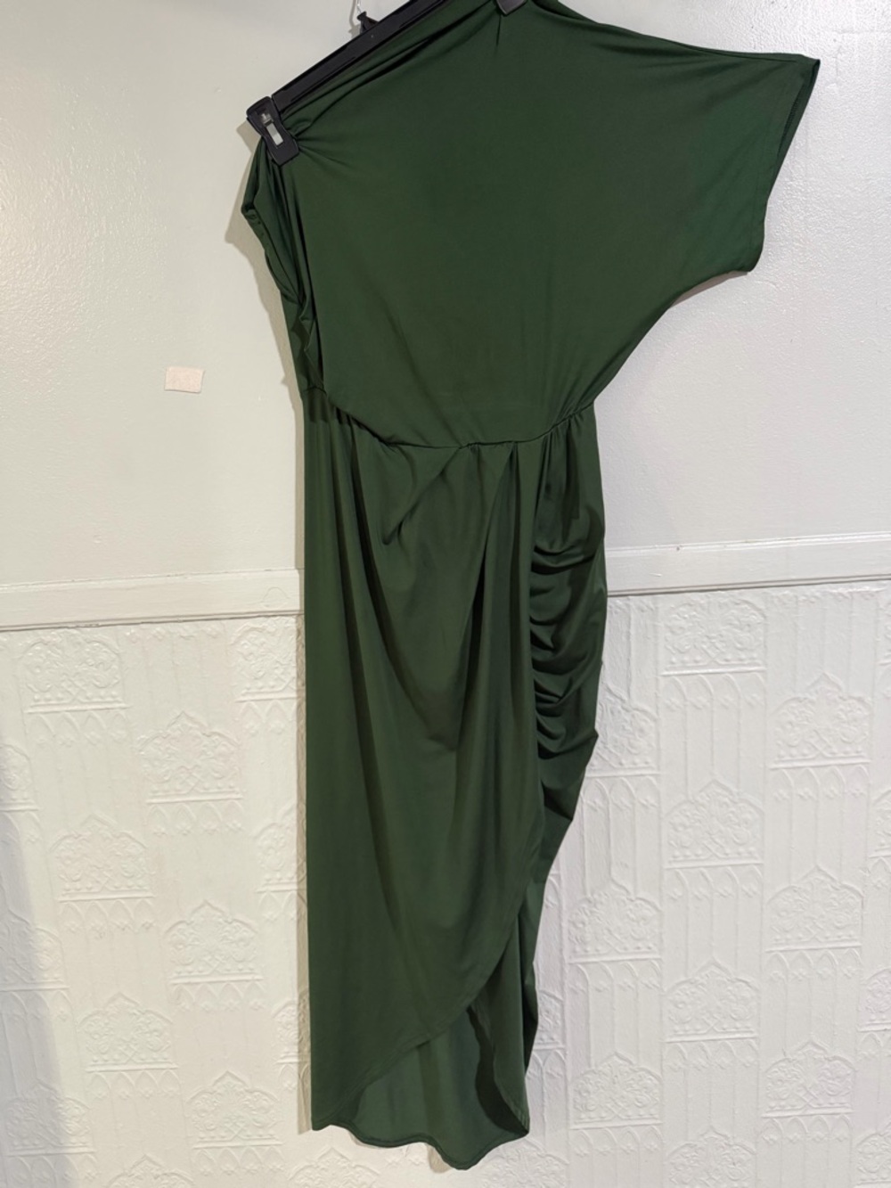Baltic Born Dark Green Asymmetrical Draped Women's Dress
